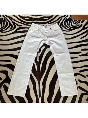 ALEX MILL MADE IN USA Jeans Mens Sz 32 White Ecru Straight Button Fly